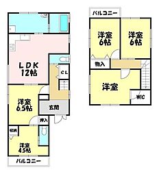 中古戸建 甲賀市水口町下山 5LDKの間取り