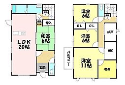 中古戸建 水口町山 5SLDKの間取り