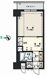 コープ野村万代 1DKの間取図画像