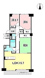 ライオンズマンション北鈴蘭台A棟 3LDKの間取図画像