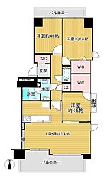 パーク・ハイム田辺 3LDKの間取図画像