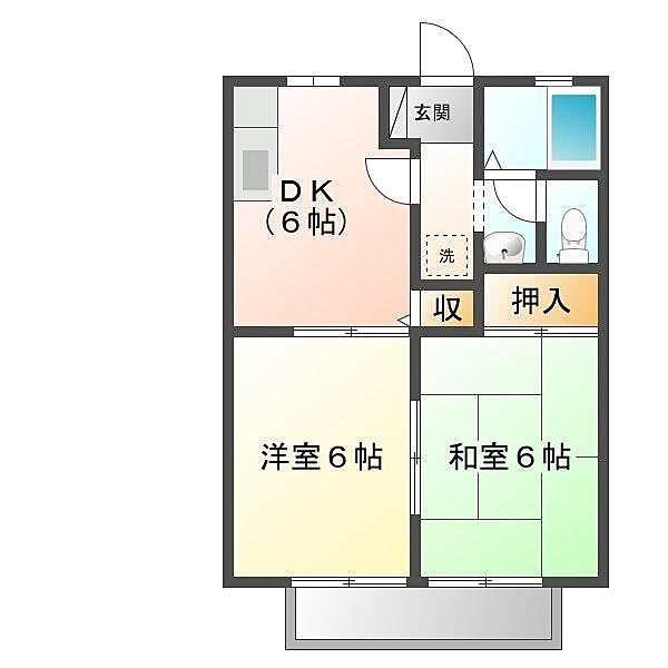 ビーライン東川口Ａ・Ｂ A102号室｜広島県福山市東川口町3丁目(賃貸アパート2DK・1階・40.92㎡)の写真 その2