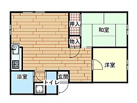 コーポおのB 102 ｜ 岡山県笠岡市富岡370-7（賃貸アパート2LDK・1階・41.23㎡） その2