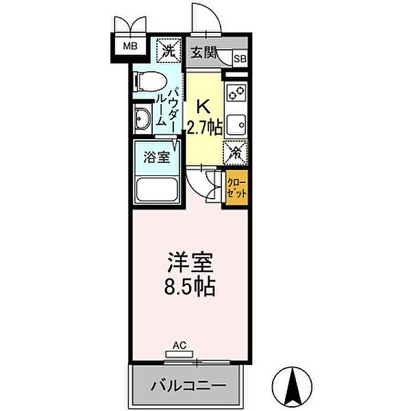 ラ・ヴィ・アン・ローズ南本庄 501｜広島県福山市南本庄3丁目(賃貸アパート1K・3階・26.87㎡)の写真 その2