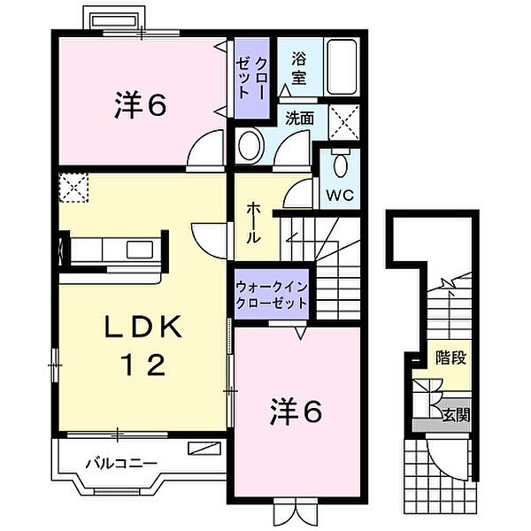 エムロードII 201｜広島県福山市新市町大字戸手(賃貸アパート2LDK・2階・58.80㎡)の写真 その2