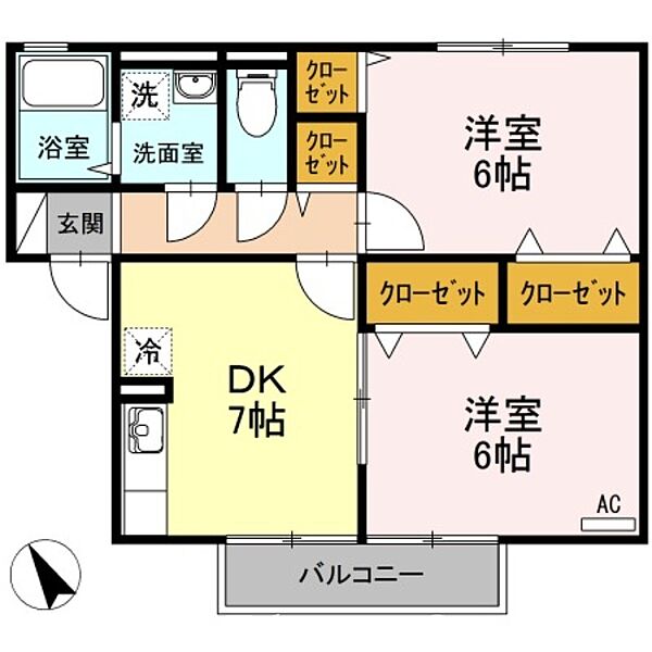 プラセール紙町 ｜香川県高松市紙町(賃貸アパート2DK・2階・47.90㎡)の写真 その2