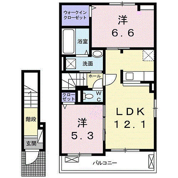 オプスＫＩＴＡ　II 204｜香川県高松市木太町(賃貸アパート2LDK・2階・58.99㎡)の写真 その2