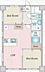 間取り：南西角部屋の2LDK