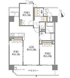 ジオ阿倍野松崎町 3LDKの間取図画像
