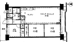 プライムハイツ新大阪 3LDKの間取り