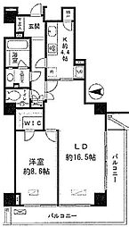 恵比寿ガーデンテラス弐番館 8階1LDKの間取り