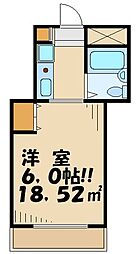 日神パレス赤堤 1階1Kの間取り