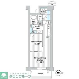 アビティグランデ砧　Ｃ棟 5階1LDKの間取り