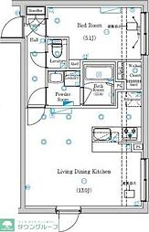 Mind Kyodo 3階1LDKの間取り