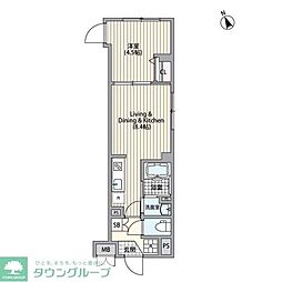 エルファーロ恵比寿 1階1LDKの間取り