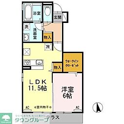 ルードハーネ 1LDKの間取図画像