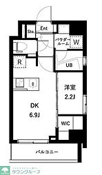 アジールコート桜上水 1DKの間取図画像