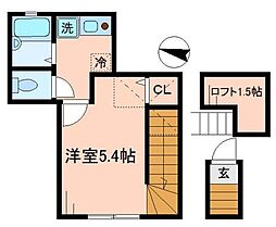 バーミープレイス荻窪 1Kの間取図画像