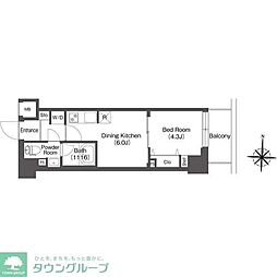 バウスフラッツ高円寺 1DKの間取図画像