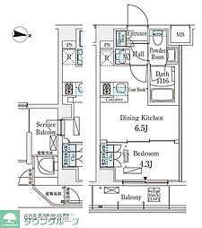 メゾン・クロイゾン 1DKの間取図画像