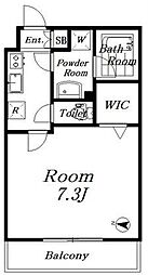 プレール・ドゥーク新中野2 1Kの間取図画像