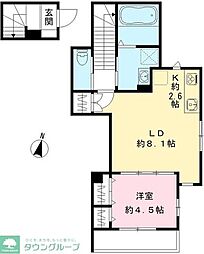 ソレイユ大原 1LDKの間取図画像