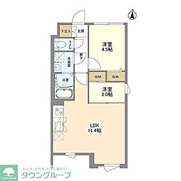 ウェルスクエア八幡山 2LDKの間取図画像
