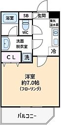 エルヴィエントアース千歳烏山 1Kの間取図画像