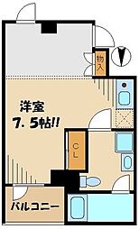 GIOCATORE7 ワンルームの間取図画像