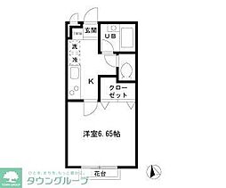 エスカール 1Kの間取図画像