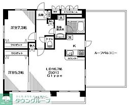 ノブレ浜田山 2LDKの間取図画像