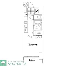 菱和パレス上馬 1Kの間取図画像