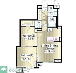 JoyousGard代々木 2LDKの間取図画像