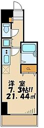 HF明大前レジデンス ワンルームの間取図画像