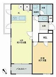 ハラダテラス 1LDKの間取図画像