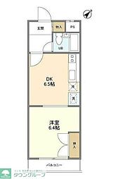 テラス富ヶ谷 1DKの間取図画像