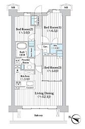 アビティグランデ砧 3LDKの間取図画像