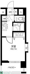 シンシア幡ヶ谷 1Kの間取図画像