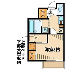 レオパレス芦花公園1 1Kの間取図画像