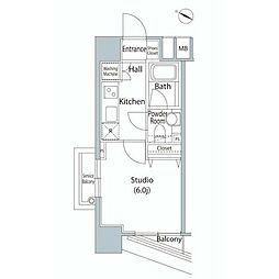ファーストリアルタワー新宿 1Kの間取図画像