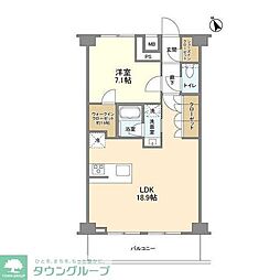 crealpremier明大前 1LDKの間取図画像
