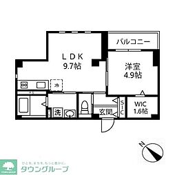 クレスト下北沢 1LDKの間取図画像