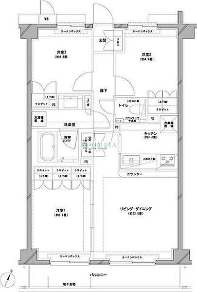 エルデンシア南大泉 215｜東京都練馬区南大泉１丁目(賃貸マンション3LDK・2階・64.36㎡)の写真 その2