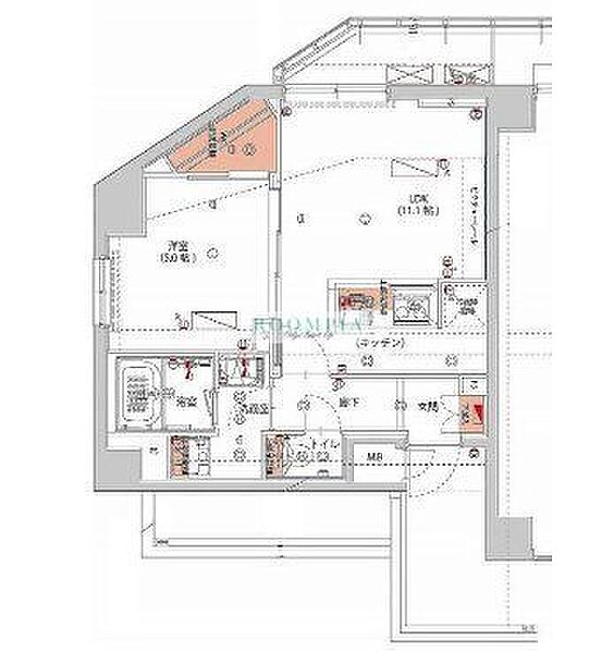 ハーモニーレジデンス神楽坂ヒルズsecond 209｜東京都新宿区山吹町(賃貸マンション1DK・2階・40.66㎡)の写真 その2