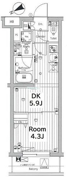 メイクス若松河田 211｜東京都新宿区富久町(賃貸マンション1DK・2階・25.28㎡)の写真 その2