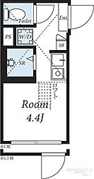 Ｎａｎｏ東池袋 1階ワンルームの間取り