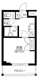 西武新宿線 中井駅 徒歩12分の賃貸マンション 2階1Kの間取り
