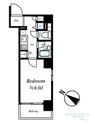 菱和パレス早稲田参番館 5階1Kの間取り