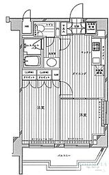 ルーブル飯田橋 4階2DKの間取り