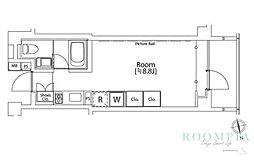 カスタリア市ケ谷 ワンルームの間取図画像